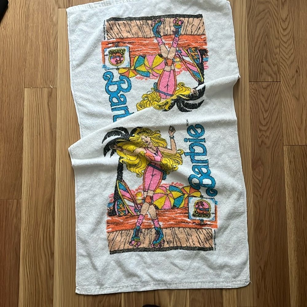 Vintage Roller Barbie 80s Small Beach Towel